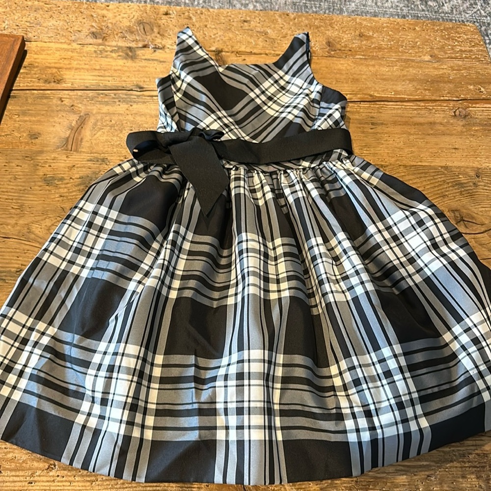 Polo by Ralph Lauren Black and White Plaid Formal Dress